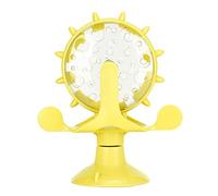 Qukaim Pet Food Leakage Toy ABS Pet Cat Food Leakage Rotation Windmill Interactive Training Toy, Educational Cat Puzzle Toy for Food Dispensing, Yellow
