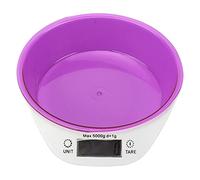 Qukaim Pet Food Measuring Bowl Digital Pet Food Scale Bowl, Kitchen Food Weighing Bowl, Accurate Pet Food Measuring Bowl, Easy-To-Read Display, Ideal for Feeding and Baking, Purple