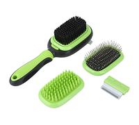 Qukaim Pet Hair Comb 5 in 1 Pet Massage Air Cushion Flocking Hair Removal Open Knot Comb Grooming Brush, Versatile Pet Grooming Comb for Dogs and Cats, Easy to Clean, 5 Functions