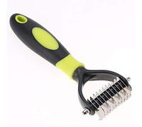Qukaim Pet Hair Removal Comb Stainless Steel Pet Tick Removal Tool, 2-Sided Professional Knot Comb Brush, Dog Cat Grooming Hair Removal Accessory, Yellow