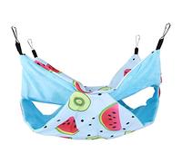 Qukaim Pet Hamster Hanging Hammock, Double-Sided Bunkbed for Hamsters, Guinea Pigs and Small Pets, Watermelon Kiwi Design, Small Animal Sleeping Bag, 28 x 20 cm