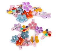 Qukaim Pet Headwear Decorations 20 Pcs Pet Headwear Petal Style Hairpin Hair Clip, Pet Grooming Accessories for Dogs and Cats, Cute Hair Accessories for Pet Decoration