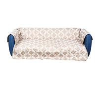 Qukaim Pet Sofa Cushion Waterproof Non-Slip Pet Sofa Cushion, Polyester Pongee Lounge Mat Pad, Dirty Resistant, Beige Printing, 3-Person, 167 x 190 cm
