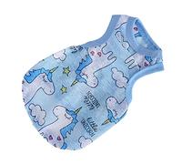 Qukaim Pet Summer Cooling Clothes, Little Pig Dog Vest, Non-Sticky Breathable Sleevel T-Shirt, Sky Blue Peg with Blue Edging, Size S, Pet Cooler Vest, Dog Clothes
