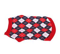 Qukaim Pet Summer Cooling Clothes, Little Pig Dog Vest, Non-Sticky Breathable Sleevel T-Shirt, Sky Blue Peg (Blue Edging) S, Pet Cooler Vest, Rhombus Pattern, Red S