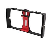 Qukaim Phone Video Camera Cage, ABS Portable Handheld Smartphone Video Stabilizer Rig for Livestreaming and Vlogging, Red, Lightweight and Versatile