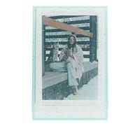 Qukaim Photo Storage Box for 3 Inch Instant Camera Photos, Transparent Glitter Mini Photo Holder Case with Hand Rope, Organizer for Pictures and Cards, Green