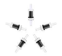 Qukaim Plastic Water Stop Valve 20 Pcs Plastic Water Check Valve Stop Valves for Aquarium Fish Tank Air Pump, Black, Design, Prevents Back, Easy Installation