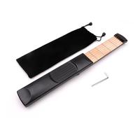 Qukaim Pocket Guitar Pocket Guitar Practice Neck, 6 Fret 6 String Ergonomic Guitar Chord Trainer, Portable Wood Practice Tool for Beginners and Musicians