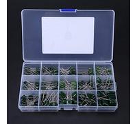 Qukaim polyestercapacitorbox 150pcs 100V 15 Value Polyester Film Capacitors Assortment Kit Box, Capacitor Range 0.33nF-470nF, Electronic Components for Circuit Projects
