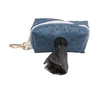 Qukaim Poop Bag Holder Zipper Poop Bag Holder, Portable Dog Waste Bag Dispenser with Hanging Buckle and Handle, Practical Pet Supplies for Outdoor Use, Mystic Blue