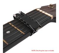 Qukaim Portable Aluminum Alloy Folk Guitar Capo, Toothed Buckle Flat Change Clamp for Acoustic, Electric, Classical Guitar and Bass, Lightweight Design