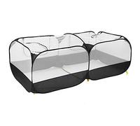 Qukaim Portable Chicken Run Coop, Foldable Small Animal Pen, Outdoor Pet Fence for Hen, Duck, Rabbit, Black, Lightweight Design, Easy to Set Up