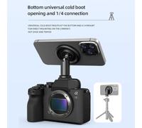 Qukaim Portable Magnetic Phone Mount, Phone Holder Tripod Mount with Quick Release and Cold Shoe Adapter, Compatible with 15/14/13/12 Series Smartphones