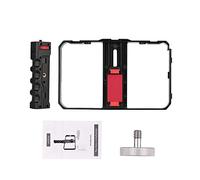 Qukaim Portable Smartphone Video Rig, Handheld Phone Stabilizer Grip Cage with Phone Holder, 3 Cold Shoe Mounts for Xs/Xs Max/XR/X/8,