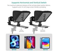 Qukaim Portable Teleprompter 16-Inch Universal Prompter, Compatible with Smartphone/Tablet/DSLR, Includes Remote Control & Carrying Case for Interviews, Live Streaming, Vlogs
