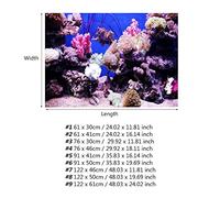 Qukaim Posterfor Fish Tank PVC Adhesive Star Dust Aquarium Fish Tank Background, 3D Effect Coral Seaworld Poster, 61 x 30 cm, Adhesive Decoration for Fish Tank