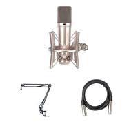 Qukaim Profional Condenser Microphone, 48V Large Diaphragm Mic for Singing and Live Streaming, Ideal for Vocals, Recording, Podcasting, and Music Production