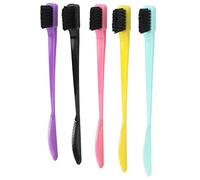 Qukaim Profional Eyebrow Brush 5pcs Dual Edge Brush Comb Set, 2 In 1 Double Sided Control Hair Brush for Hairline and Eyebrows, Professional Grooming Tools, Makeup Brushes Kit