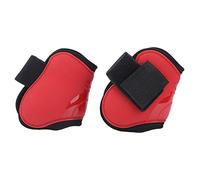 Qukaim PU Horse Legguard Leg Protector Set, Thickened Leggings with Soft Lining, Obstacle Leg Protector, Horse Leggings for Training, Red XL
