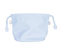 Qukaim PU Leather Drawstring Camera Pouch Bag, Waterproof Portable Camera Case with Shoulder Strap, Blue