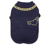 Qukaim Puppy Shirts Dog Coat, High Neck Elastic Polyester Jacket for Dogs, 4 Legs, Blue Pet Clothes, Cotton Dog Shirts, Spring Printing Puppy Vest, Adjustable Buckle, Size L