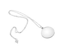 Qukaim Reading Magnifier 5X Magnifier Monocle Lens Necklace, Silver Loupe for Jewelry and Reading, Portable Magnifying Glass with Chain, 5X Magnification, Lightweight Design