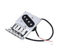 Qukaim Saddle Bridge Plate Electric Guitar Saddle Bridge Plate, Ceramic Magnet Dual H4 Pickup for TL Guitar, 4 Strings Tailpiece Bridge Pickup, Vintage Design, Steel Construction