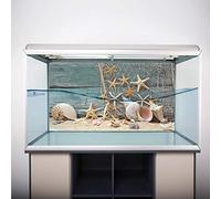 Qukaim Seashell Starfish Poster 3D Effect Adhesive Seashell Starfish Poster, Aquarium Fish Tank Decoration, Vivid Coral Plant Ornament, Compatible with LED Grow Light, 30 x 20 cm, Small Size