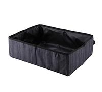 Qukaim Sifting Toilet Box Cat Collapsible Litter Box, Waterproof Foldable Pet Litter Pan for Travel, Sifting Toilet Box, Black