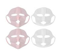 Qukaim Silicone Face Mask Holder 4pcs Silicone Vacuum Massage Cup Set, Facial Cupping Therapy, Suction Massage Cups, Moisturizing Face Mask Cover, Reusable Silicone Face Mask Holder, Pink