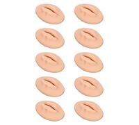 Qukaim Silicone Lip Model Silicone Open Mouth Tattoo Practice Lips, 10PCS 3D Fake Lips for Semi Permanent Tattoo Training, Dark Skin Color