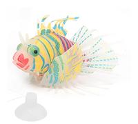 Qukaim Simulation Fishwith Sucker 10pcs Coral Frag Rack Hex Holder, Acrylic Transparent, Lifelike Plastic Fish with Suction Cup, Glowing Decor for Aquarium Tank, Pink Orange Stand Accories