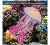 Qukaim Simulation Jellyfish Aquarium Simulation Silicone Artificial Jellyfish, Fish Tank Decoration Ornament in Red, Realistic Design, Ideal for Aquatic Environments, 15 cm Long