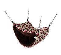 Qukaim Small Pet Cage Hammock, Plush Soft Warm Double Layer Hanging Bed for Squirrels and Hamsters, Pink Spots, Pet Cage Hammock, Small Animal Sleeping Bag