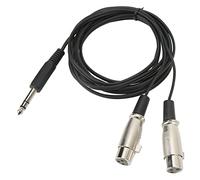 Qukaim Stereo Sound Cable, 3 Meter Dual XLR Female to 6.35mm 3 Pin Male Cable for Musical Instrument Mixer, XLR Adapter Cable for Microphones, Plastic Metal Construction