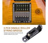 Qukaim String Bridge 3 PCS Single String Bridge 3cm, Guitar Bridge with Screws and Wrench, Guitar Accory for Instruments, Silver