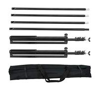 Qukaim Studio Photography Backdrop Kit, 2m/6.6ft Metal Stand Bracket, 3pcs 1.6m/5.2ft Backdrops (Black/White/Green), 3pcs Clamps, Carry Bag