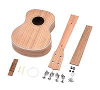 Qukaim Tenor Ukelele 26 Inch Ukulele DIY Kit, Tenor Ukulele 4 String Set with Zebra Wood Panel, Rosewood Fingerboard, Pegs, Strings, Bridge, Nut, End Pin, Screws