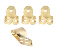 Qukaim Thumb Picks Metal Finger Picks Set, 3 Pcs Index Finger Picks and 1 Pc Thumb Pick, Guitar Parts and Musical Instrument Accories, Gold Finish
