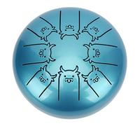 Qukaim Tongue Drum 5.5in, 8 Notes Chakra Tank Alloy Percussion Instrument with Animal Pattern, Steel Tongue Drum for Music Therapy and Relaxation