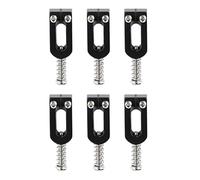 Qukaim Tremolo Saddles Electric Guitar Tremolo Bridge Saddle, 6 Pcs U Shaped String Tuning Screw Saddle Accory, Gold, Compatible with Various Electric Guitars