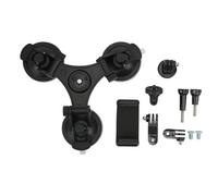 Qukaim Tripod Suction Cup Holder, Strong Adsorption Car Triple Suction Cup Mount for Action Cameras and Mobile Phones, Heavy-Duty Design, Ideal for Automotive Use