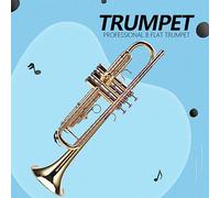 Qukaim Trumpet 4 Key Double Row French Horn, Standard Four-Button Horn for Beginners, Brass Gold Lacquer Finish, Includes Carry Case, Ideal for Exams and Profional Performance