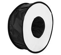 Qukaim Universal Round Foldable Diffuser Softbox, Macro Flash Light Lamp Hood, Portable Flash Lamp Hood for Photography, Compatible with Various Cameras