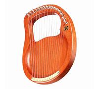Qukaim Walter.t 16-String Wooden Lyre Harp, Mahogany Solid Wood String Instrument with Metal Strings, Carry Bag, Tuning Wrench, Cleaning Cloth, WH16