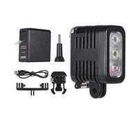 Qukaim Waterproof LED Video Light, 5500-6000K, 300Lux, Underwater 30m, Wide Angle, Micro USB Charging, Compatible with Hero 7 6 5 4 3+ 3 Sion, Action Cameras