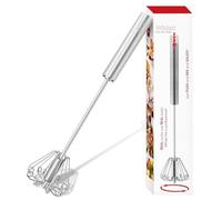 Qukaka Hand mixer whisk,stainless steel semi automatic whisk,egg spinner,whizzy whisk,whipped cream dispenser,easy whisk for cooking,Beating&Stirring(12in)