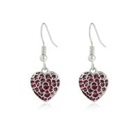 QUKE Poppy Dangle Earrings for Women Fish Hook Heart-Shape Poppy Floral Drop Earrings Memorial Remembrance Day Gifts