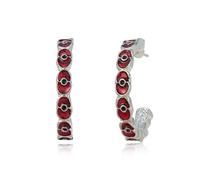 QUKE Poppy Hoop Earrings for Women Poppy Floral Hoops Stud Earrings Memorial Remembrance Day Gifts Forget Me Not